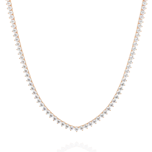 Round Cut 9.70 Ct  Natural & Lab Grown Diamond 18k Solid Gold   Channel Set Unisex Best Necklace For Daily Wear - HIGHCARAT DIAMONDS
