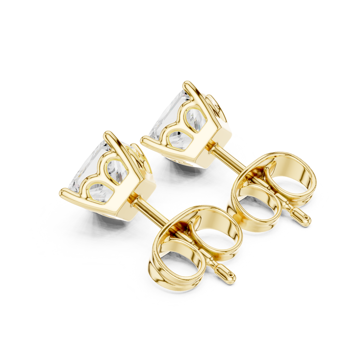0.88Ct Princess Lab Grown Diamond Solitaire Stud Earring