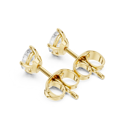 Lab Grown Oval Diamond 4 Prong Stud Earring Top View