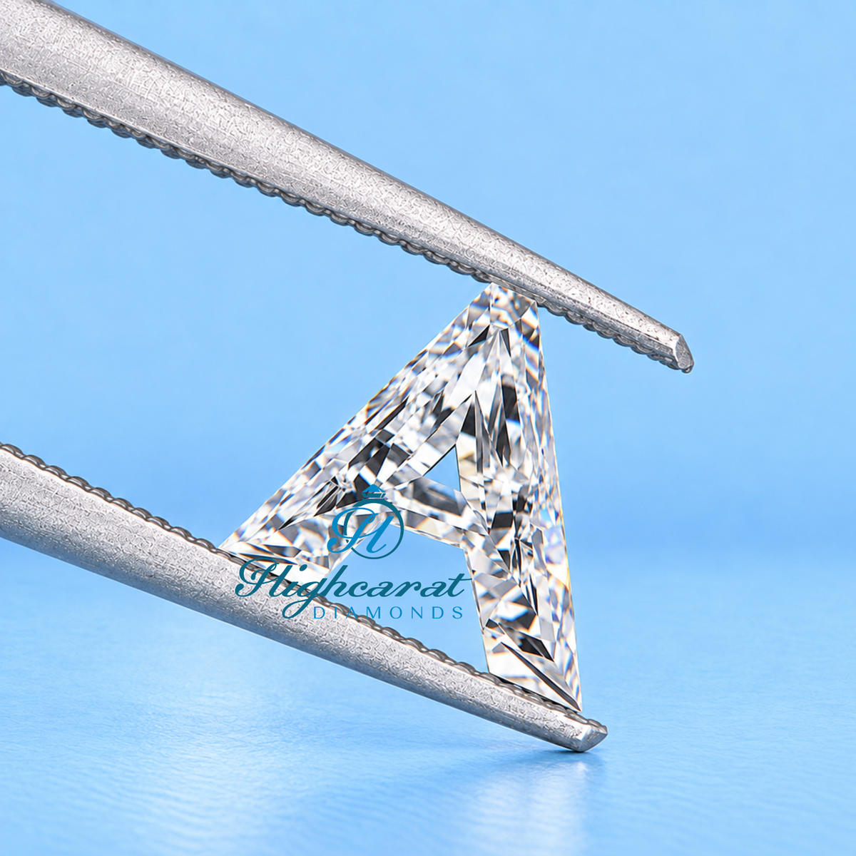 Detailed letter shape lab grown diamond