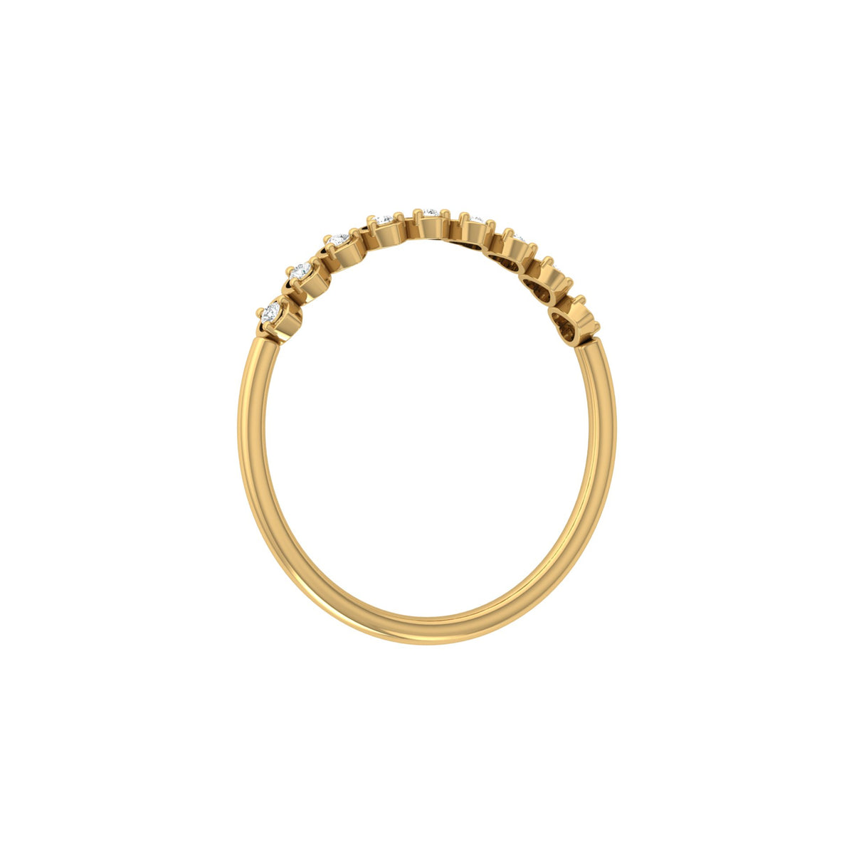 Accented Round Cut Labgrown Diamond Band Ring For Women's in 14KT Solid Rose Gold - HIGHCARAT DIAMONDS
