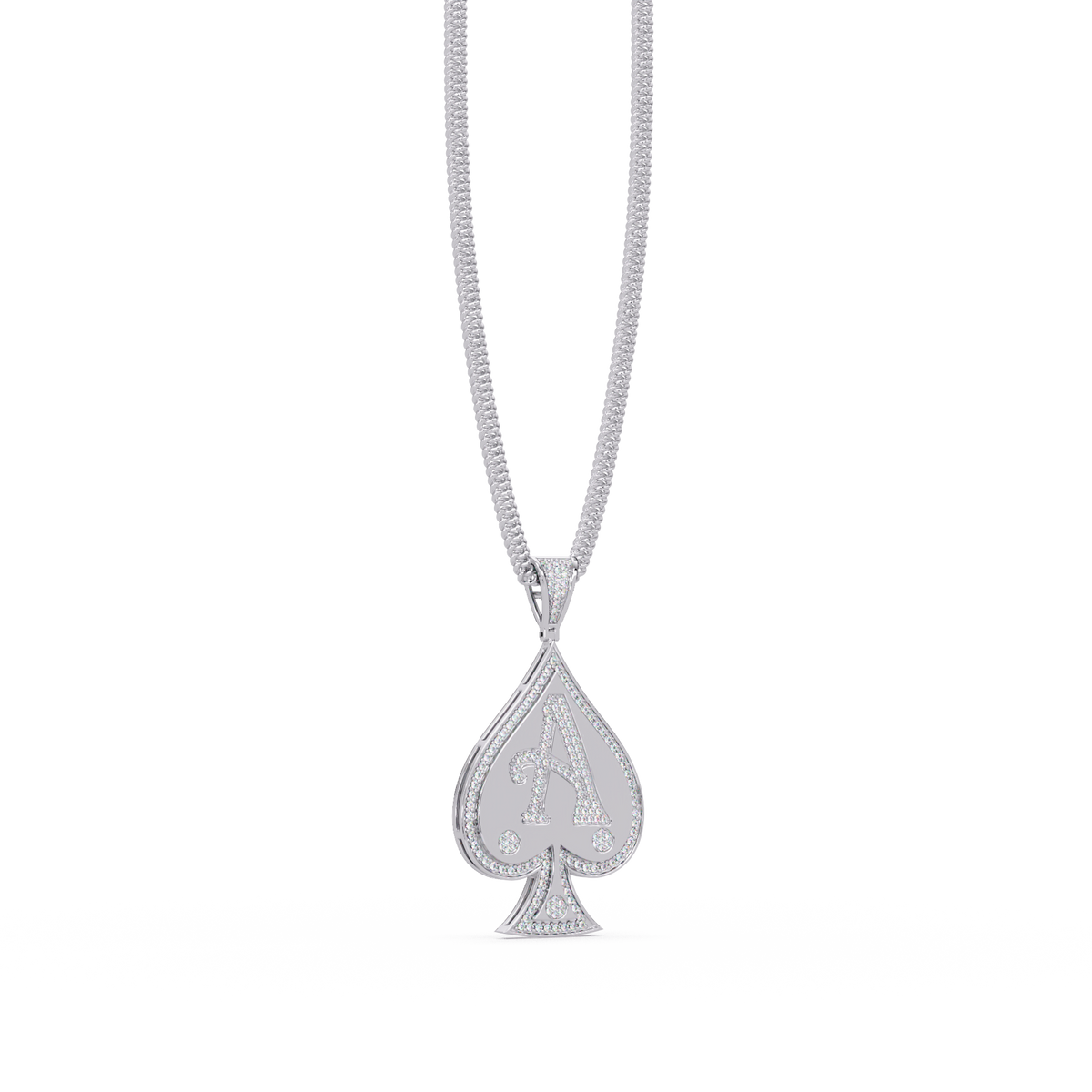Ace Spade Lab Grown Diamond Pendant Necklace - HIGHCARAT DIAMONDS