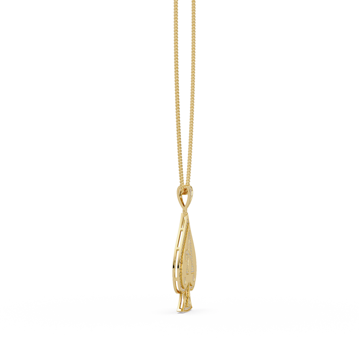 Ace Spade Lab Grown Diamond Pendant Necklace - HIGHCARAT DIAMONDS