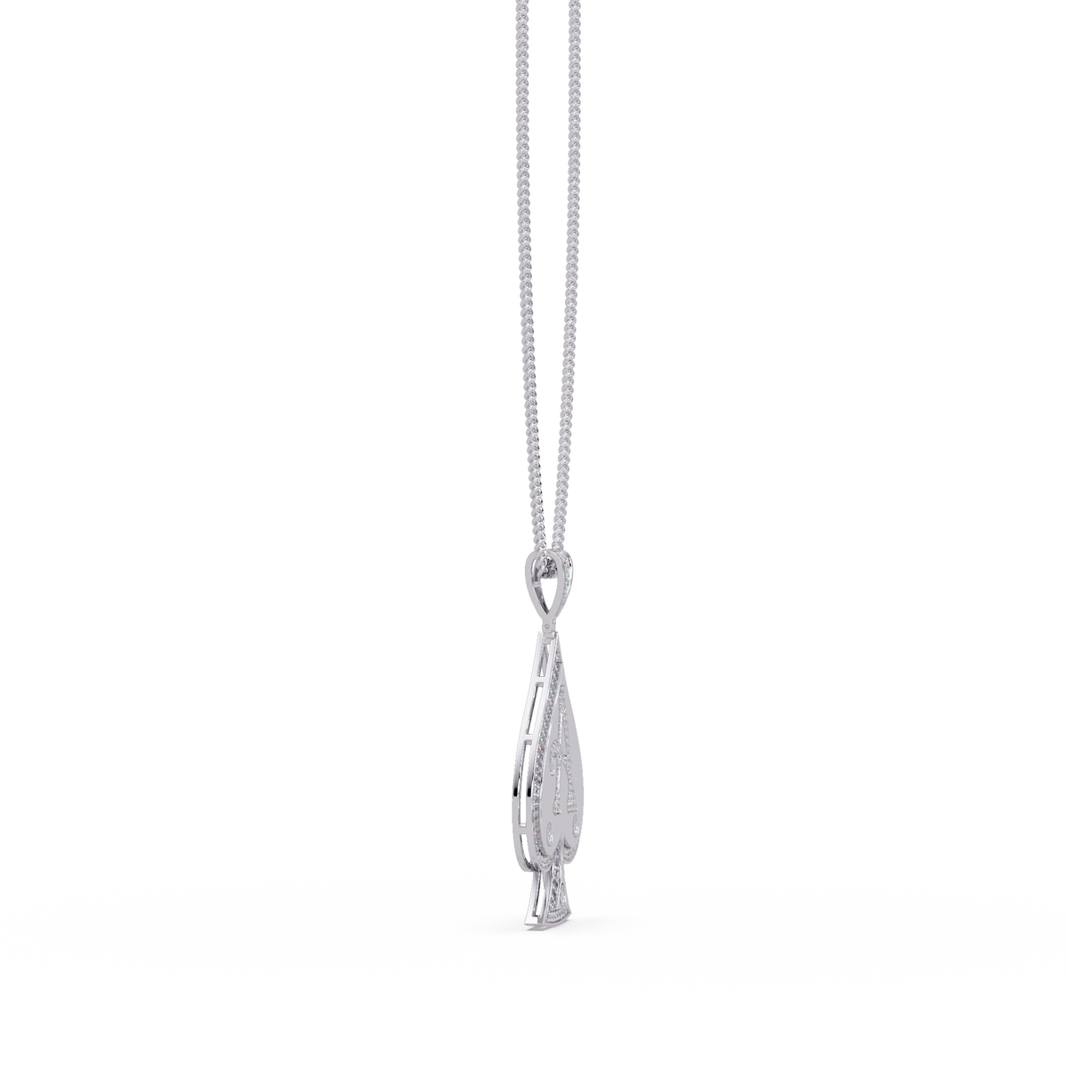 Ace Spade Lab Grown Diamond Pendant Necklace - HIGHCARAT DIAMONDS
