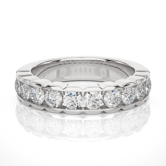 Affordable Round Diamond Half Eternity Wedding Band Ring Elegant Yet Budget Friendly Gift - HIGHCARAT DIAMONDS