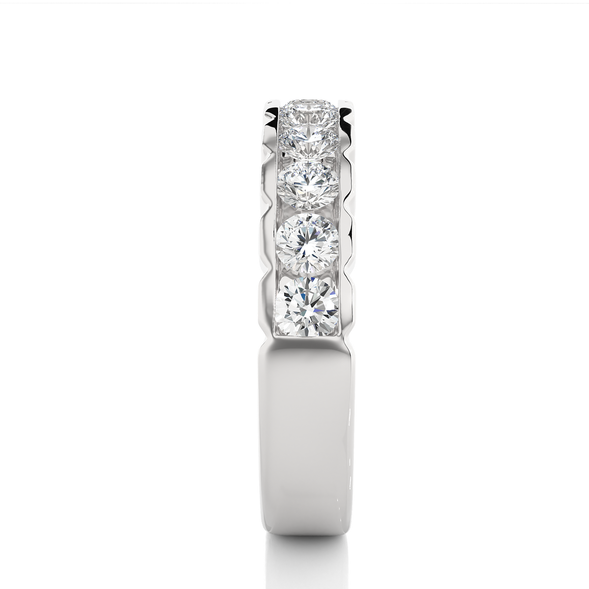 Affordable Round Diamond Half Eternity Wedding Band Ring Elegant Yet Budget Friendly Gift - HIGHCARAT DIAMONDS