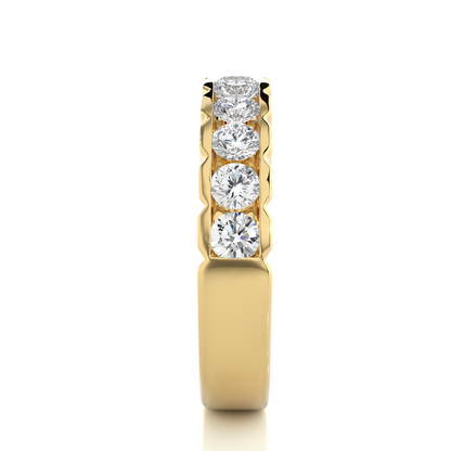Affordable Round Diamond Half Eternity Wedding Band Ring Elegant Yet Budget Friendly Gift - HIGHCARAT DIAMONDS