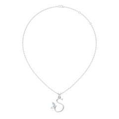 Elegant S Letter Diamond Pendant 0.36 Carat Unisex Jewelry In 14K Solid Yellow Gold - HIGHCARAT DIAMONDS
