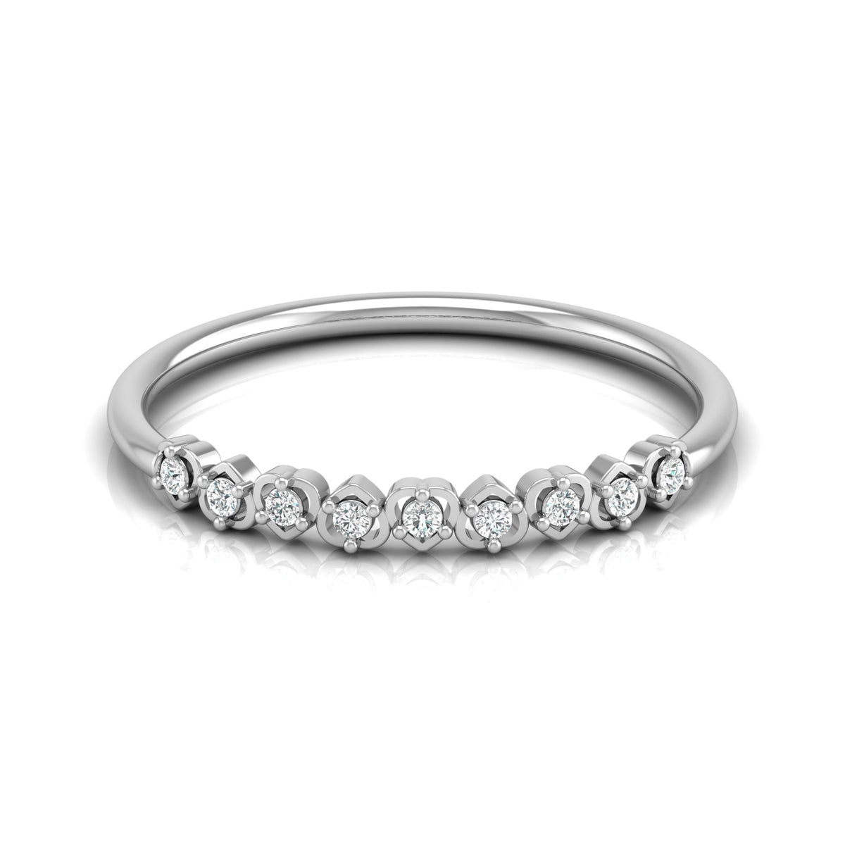 Anniversary Gift Ring For Her 14 KT Solid Rose Gold Diamond Band  Ring  For Your Love - HIGHCARAT DIAMONDS