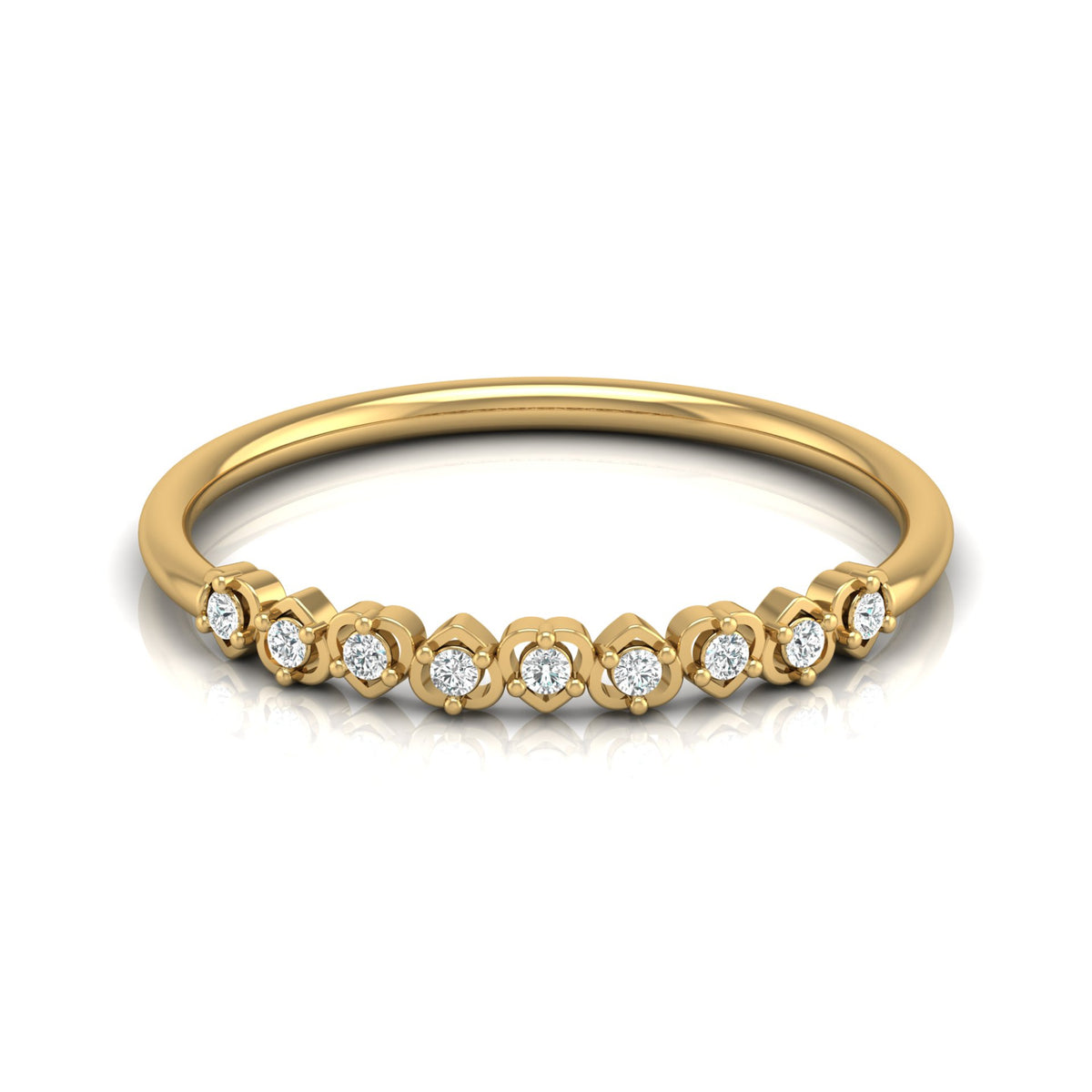 Anniversary Gift Ring For Her 14 KT Solid Rose Gold Diamond Band  Ring  For Your Love - HIGHCARAT DIAMONDS
