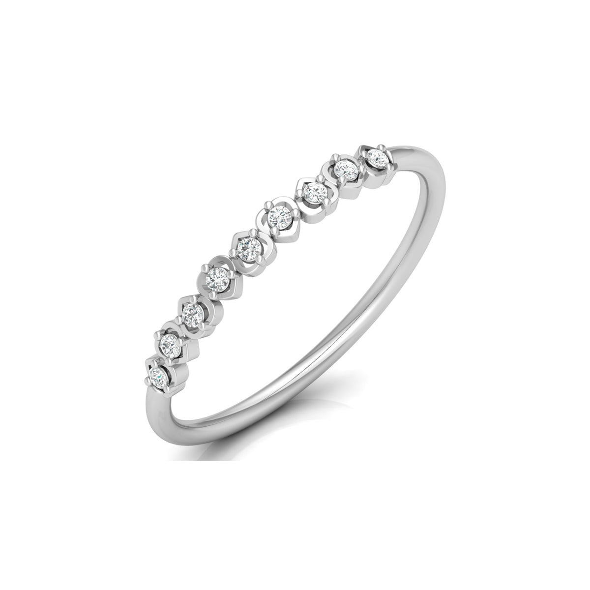 Anniversary Gift Ring For Her 14 KT Solid Rose Gold Diamond Band  Ring  For Your Love - HIGHCARAT DIAMONDS