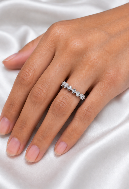 Anniversary Gift Ring For Her 14 KT Solid Rose Gold Diamond Band  Ring  For Your Love - HIGHCARAT DIAMONDS