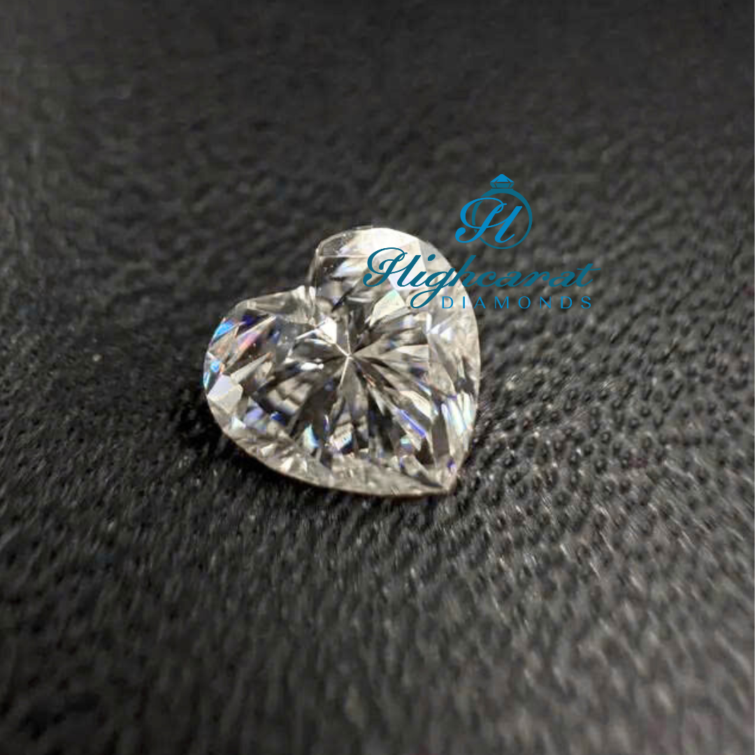 Heart Shape Lab Grown Diamond with antique style structure and bright reflection