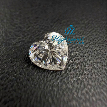 Heart Shape Lab Grown Diamond with antique style structure and bright reflection