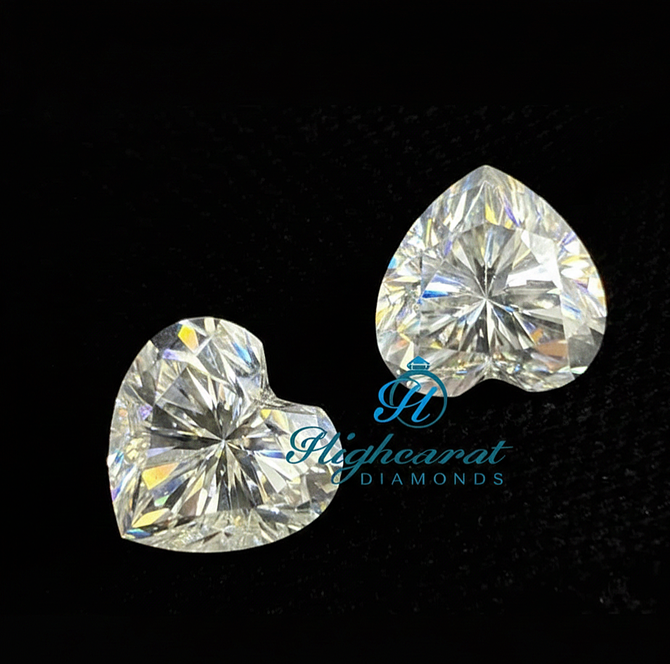 Antique Heart Shaped Lab Grown Diamond featuring vintage inspired faceting