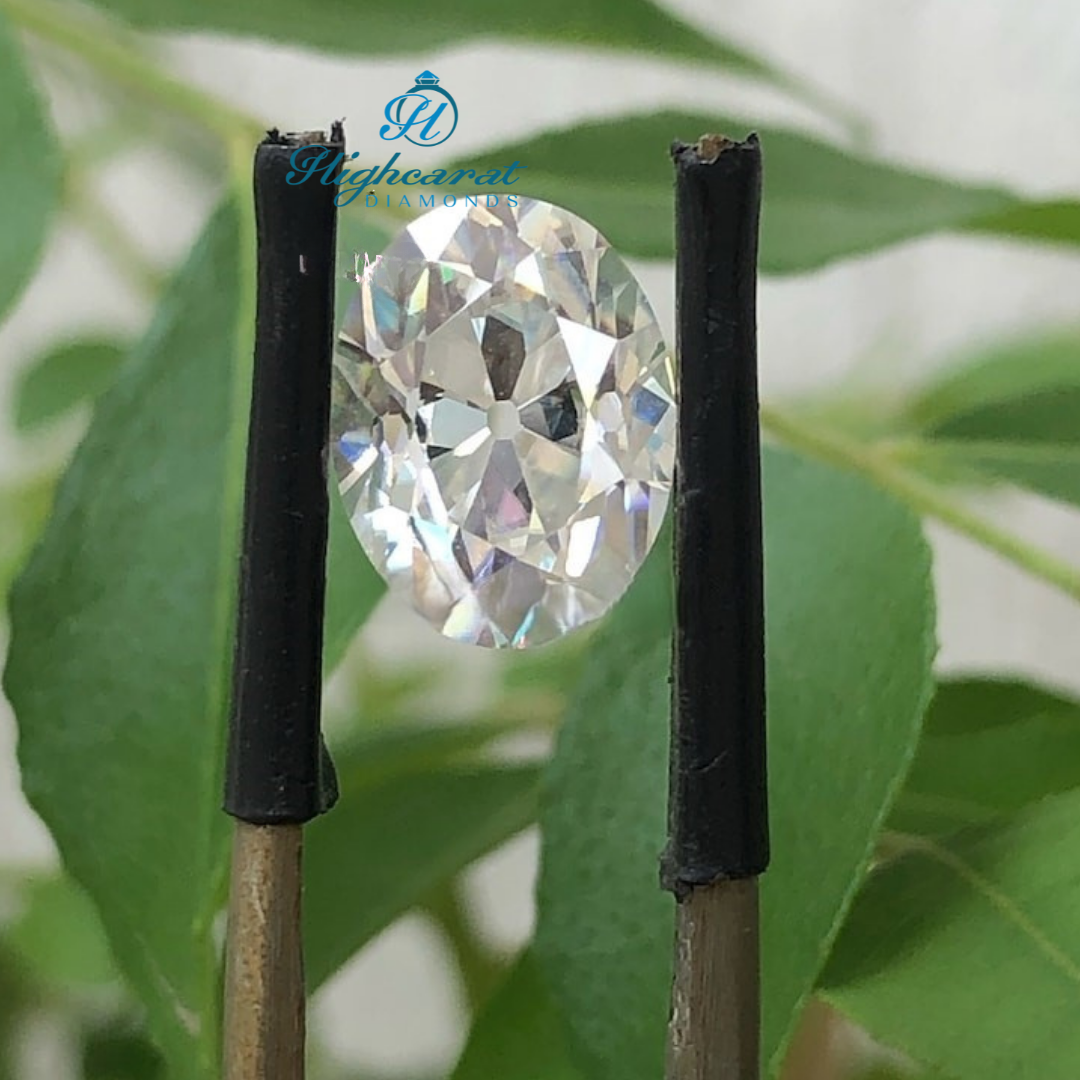 Old Mine Cut Oval Diamond displaying timeless charm and fire