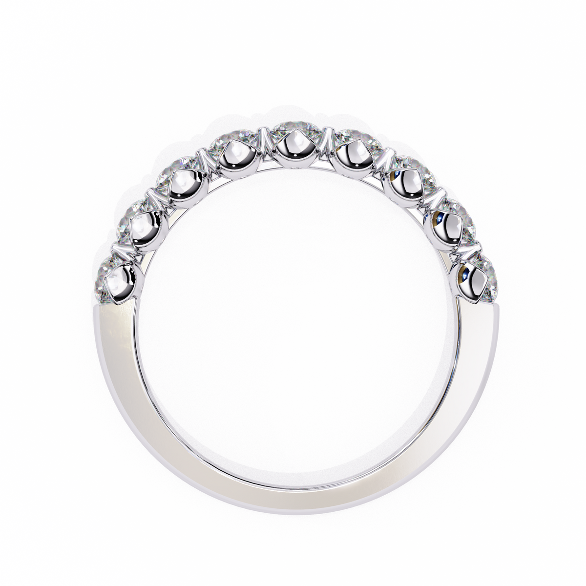 Art Deco Round Cut Lab Grown Diamond Half Eternity Elegant Cluster Stunning Daily Wear Band Gift For Her - HIGHCARAT DIAMONDS