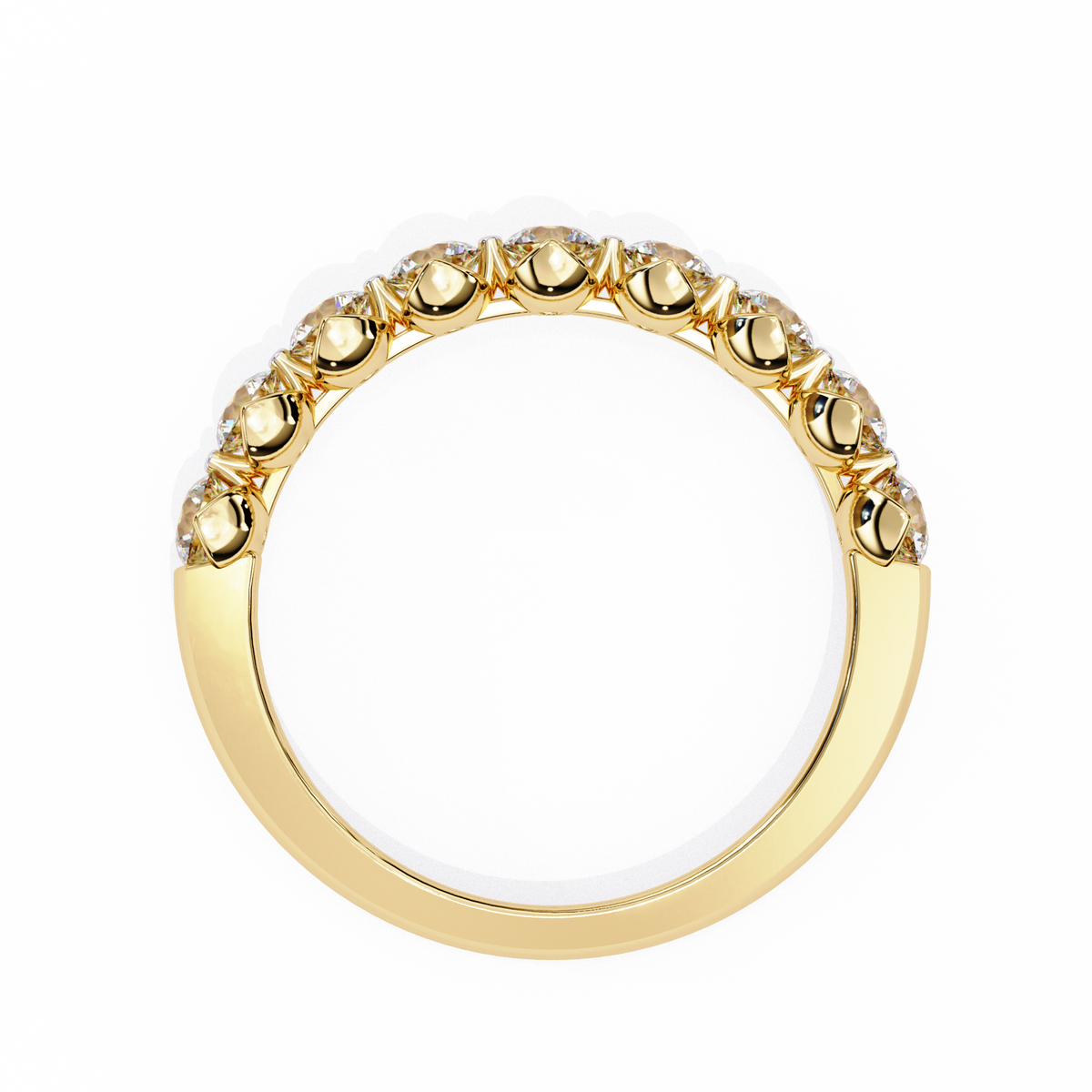 Art Deco Round Cut Lab Grown Diamond Half Eternity Elegant Cluster Stunning Daily Wear Band Gift For Her - HIGHCARAT DIAMONDS