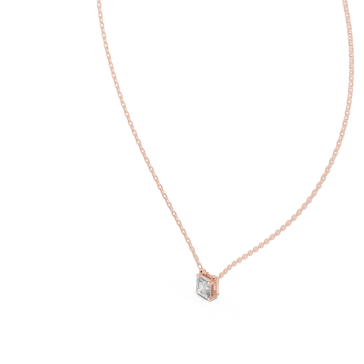 Elegance Emerald Square Shape Lab Grown Unique Shining Diamond Pendant For Occasional Wear - HIGHCARAT DIAMONDS