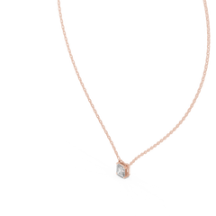 Elegance Emerald Square Shape Lab Grown Unique Shining Diamond Pendant For Occasional Wear - HIGHCARAT DIAMONDS