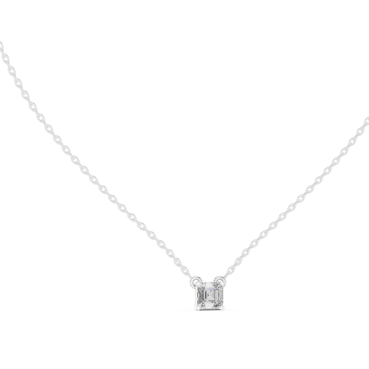 Elegance Emerald Square Shape Lab Grown Unique Shining Diamond Pendant For Occasional Wear - HIGHCARAT DIAMONDS
