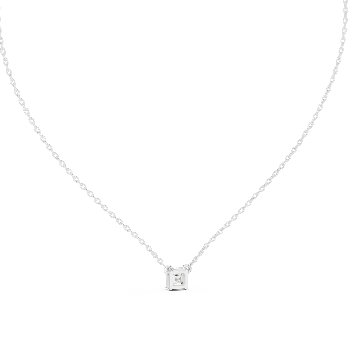 Elegance Emerald Square Shape Lab Grown Unique Shining Diamond Pendant For Occasional Wear - HIGHCARAT DIAMONDS