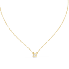 Elegance Emerald Square Shape Lab Grown Unique Shining Diamond Pendant For Occasional Wear - HIGHCARAT DIAMONDS