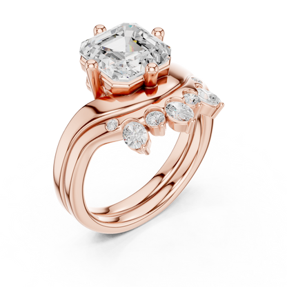 3.47 Ct Round, Oval, And Ascher Cut lab Grown Dainty  Diamond  Ring For Women Wedding Wear - HIGHCARAT DIAMONDS