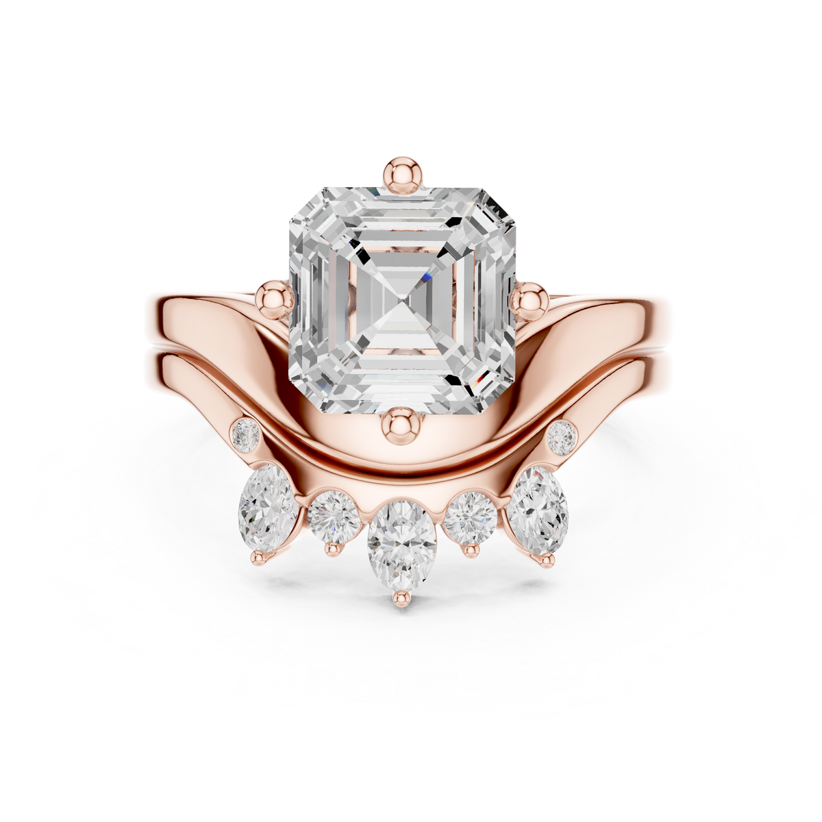 3.47 Ct Round, Oval, And Ascher Cut lab Grown Dainty  Diamond  Ring For Women Wedding Wear - HIGHCARAT DIAMONDS