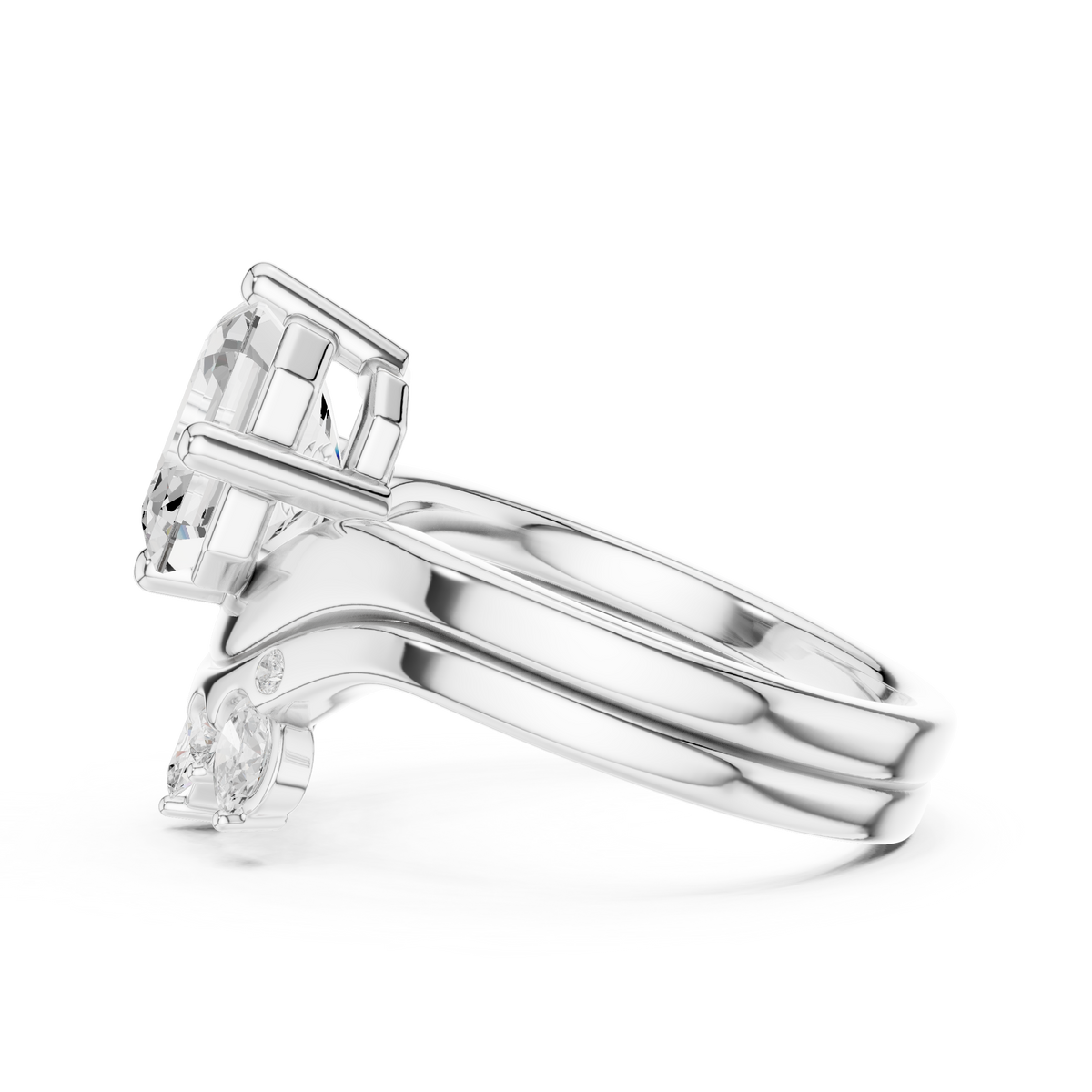 3.47 Ct Round, Oval, And Ascher Cut lab Grown Dainty  Diamond  Ring For Women Wedding Wear - HIGHCARAT DIAMONDS