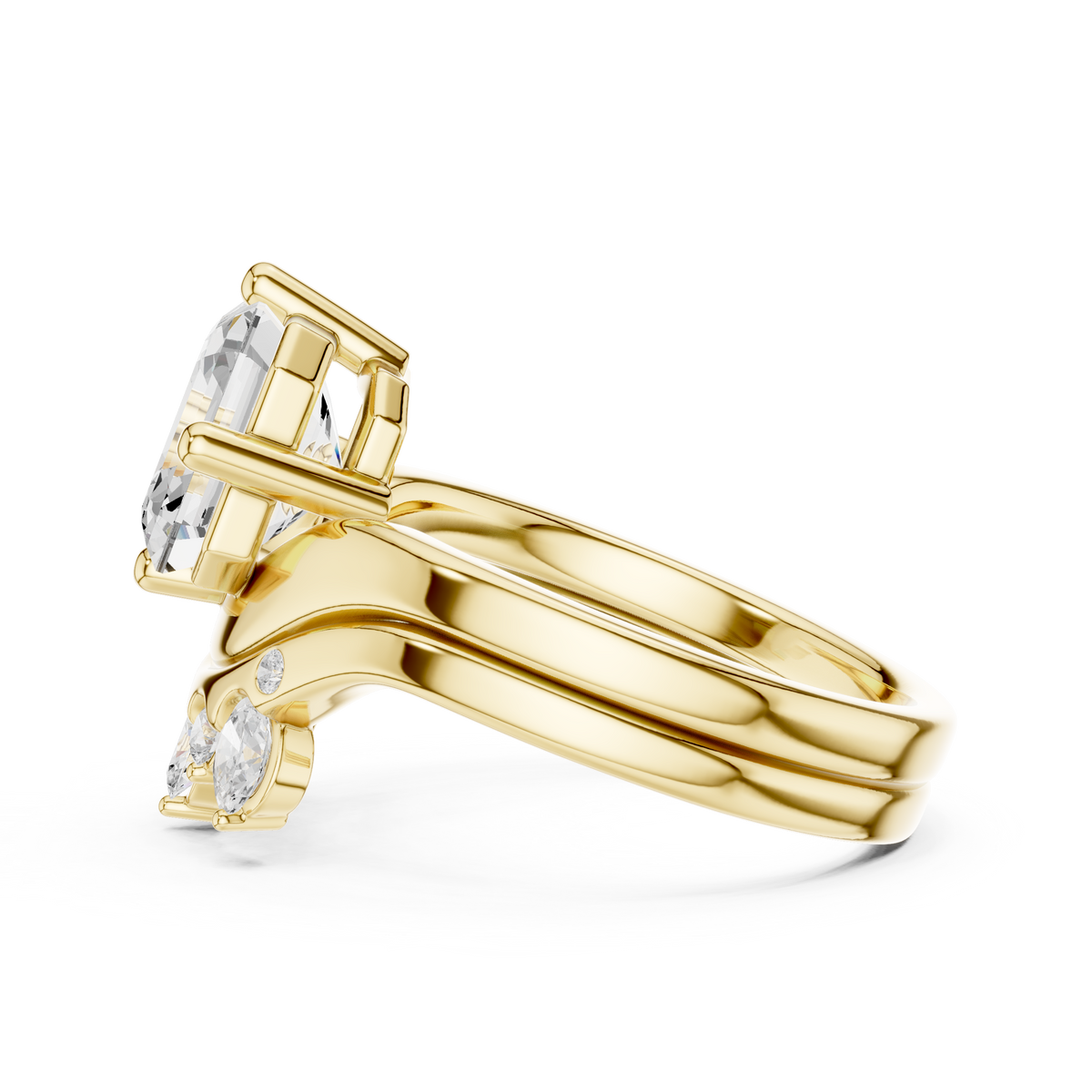 3.47 Ct Round, Oval, And Ascher Cut lab Grown Dainty  Diamond  Ring For Women Wedding Wear - HIGHCARAT DIAMONDS