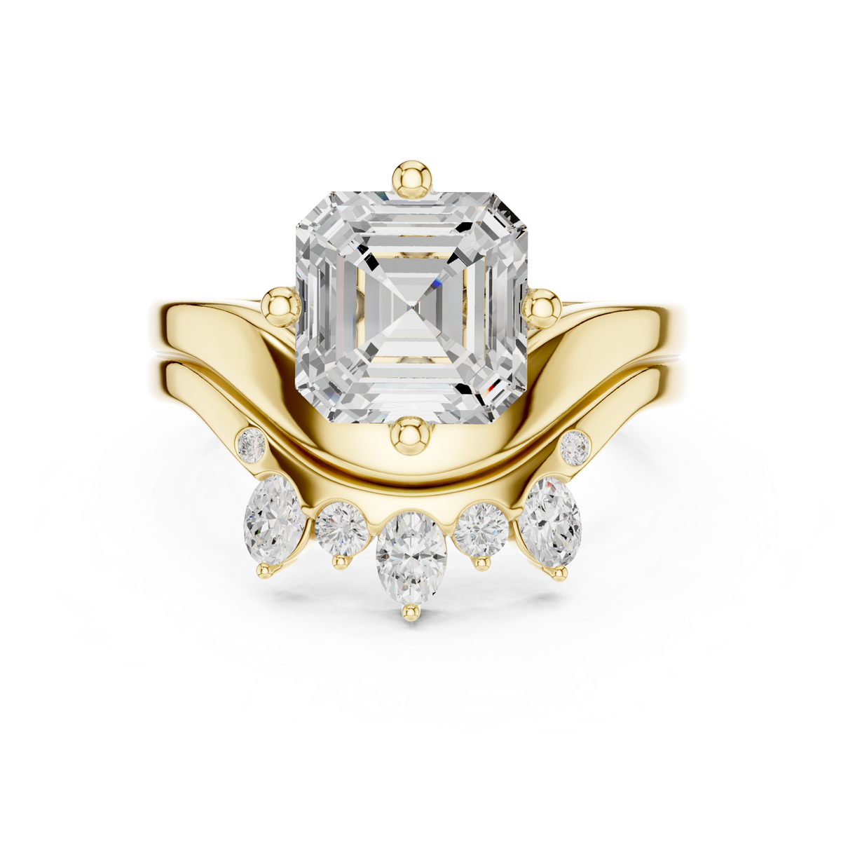 3.47 Ct Round, Oval, And Ascher Cut lab Grown Dainty  Diamond  Ring For Women Wedding Wear - HIGHCARAT DIAMONDS