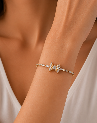 1.65 Ct Princess & Round Diamond Tennis Bracelet