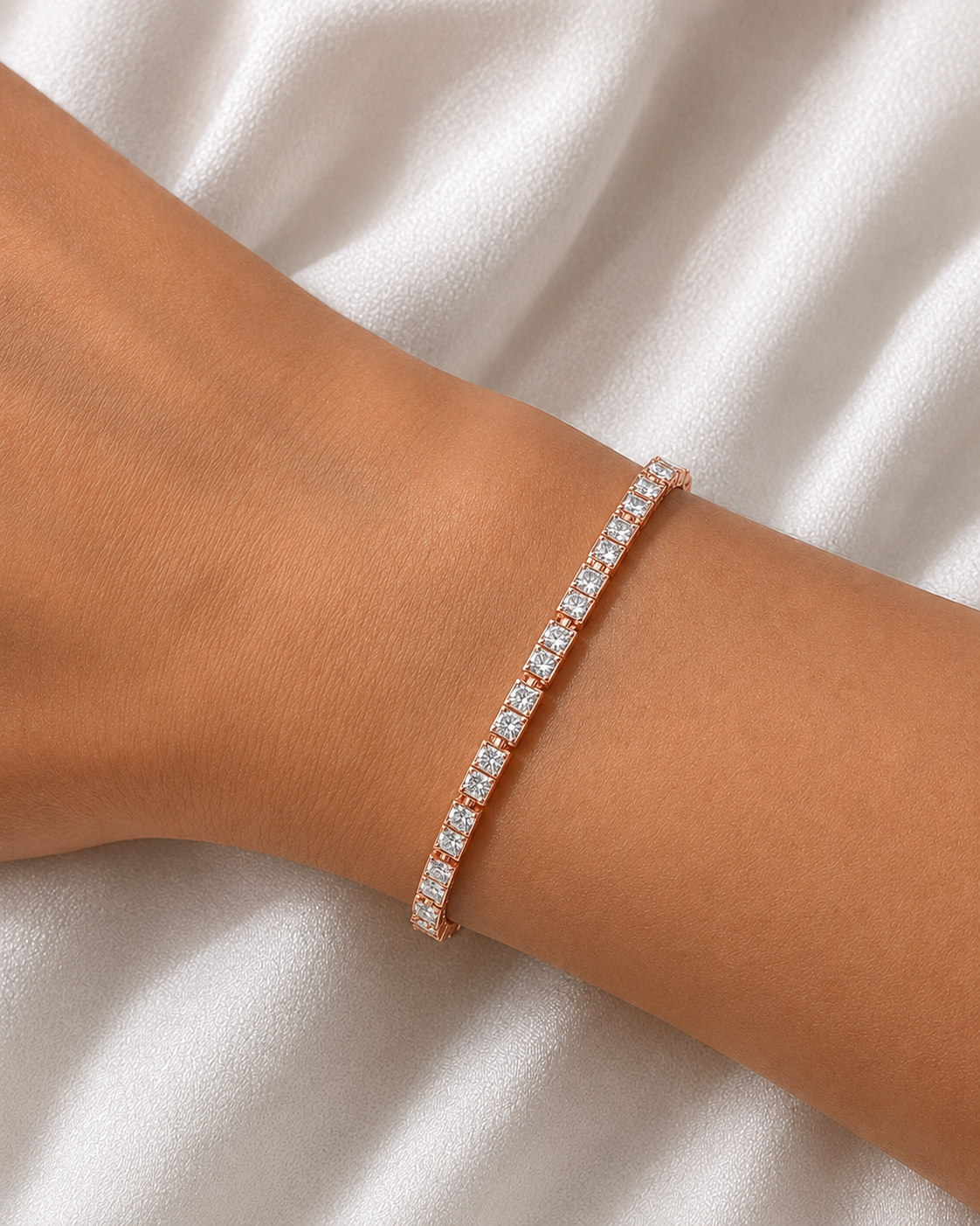 2.30 Ct Round Cut Diamond Antique Tennis Bracelet