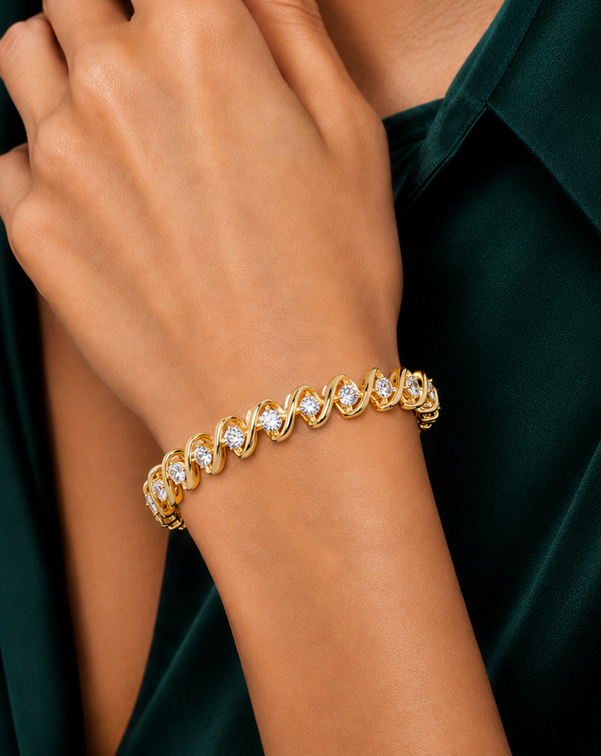 Twisted Lab Grown Diamond Link Bracelet