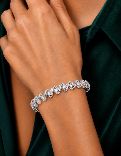 Twisted Lab Grown Diamond Link Bracelet