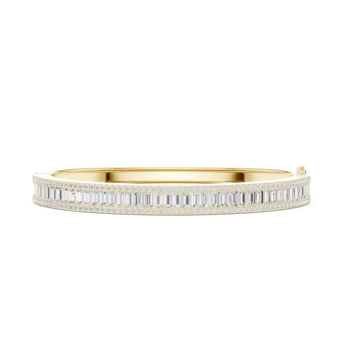 Baguette & Round Cut 5.32CT Lab Grown Diamond Classic Bangle Bracelet - HIGHCARAT DIAMONDS