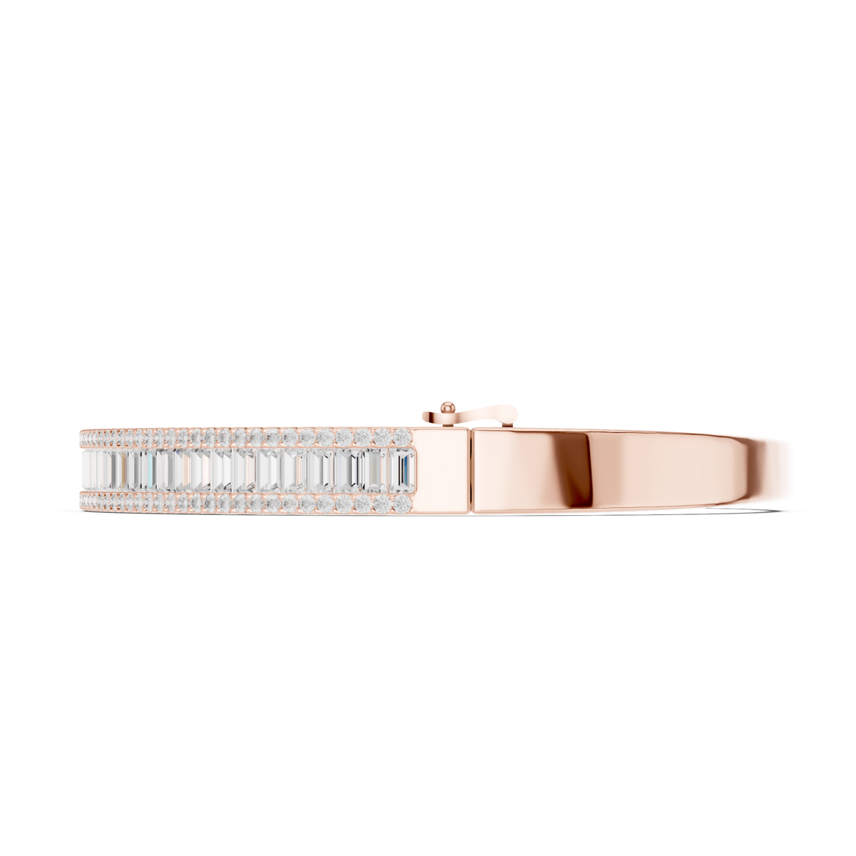 Baguette & Round Cut 5.32CT Lab Grown Diamond Classic Bangle Bracelet - HIGHCARAT DIAMONDS