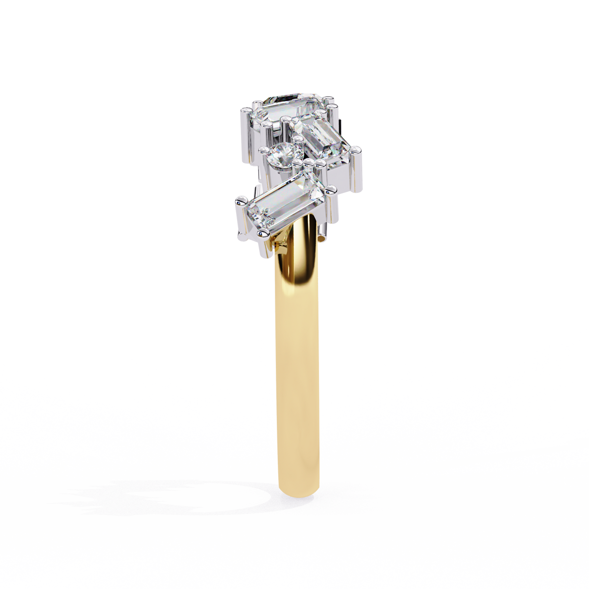 Baguette And Round Cut Top Grade Diamond Antique Minimalist Half Eternity Classic Band Gift For Women's - HIGHCARAT DIAMONDS