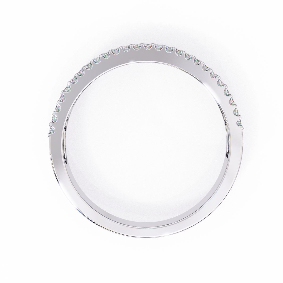 Baguette & Round Diamond Three Row Wedding Band - HIGHCARAT DIAMONDS