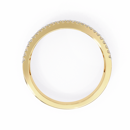 Baguette & Round Diamond Three Row Wedding Band - HIGHCARAT DIAMONDS