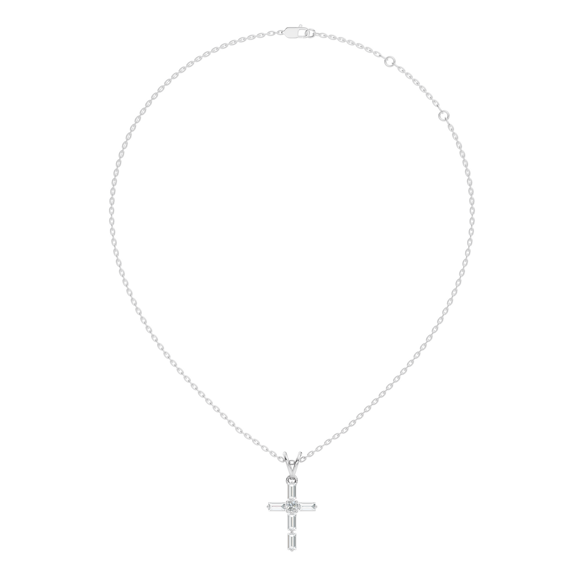 0.76 CT Baguette Cut Unisex Cross Pendant Elegant Eco-Friendly Lab-Grown Diamond Gift - HIGHCARAT DIAMONDS