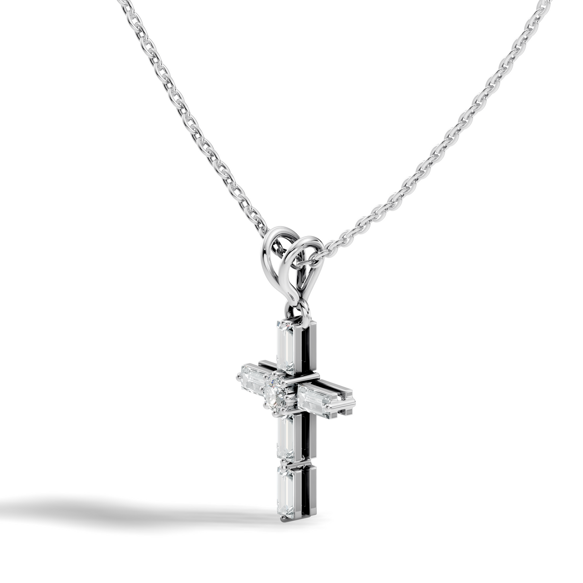 0.76 CT Baguette Cut Unisex Cross Pendant Elegant Eco-Friendly Lab-Grown Diamond Gift - HIGHCARAT DIAMONDS