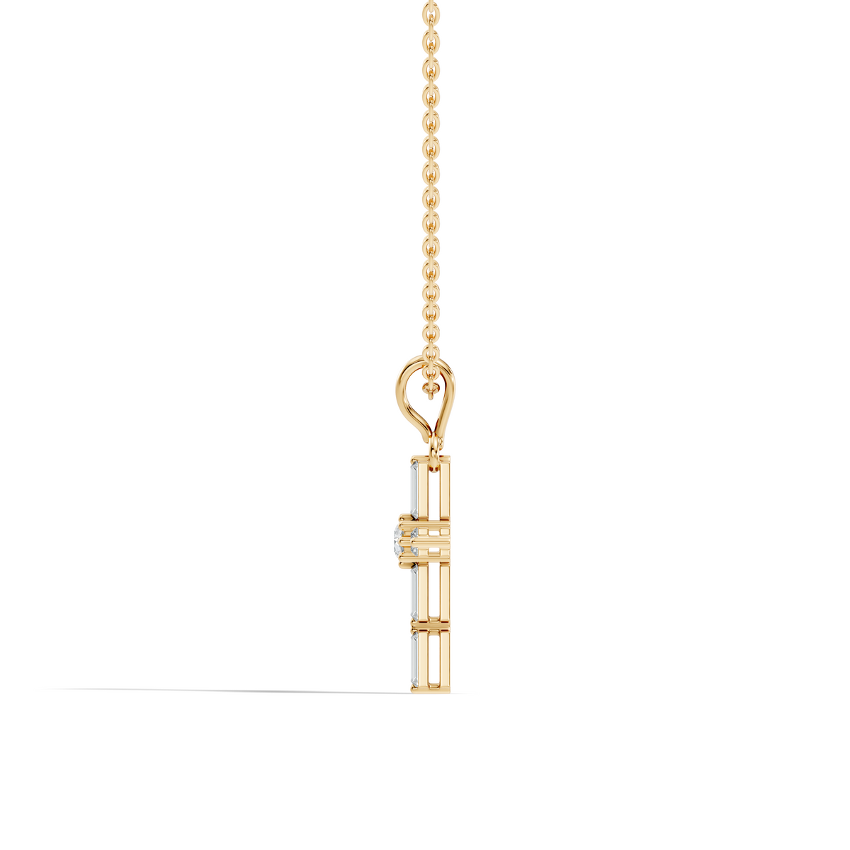 0.76 CT Baguette Cut Unisex Cross Pendant Elegant Eco-Friendly Lab-Grown Diamond Gift - HIGHCARAT DIAMONDS