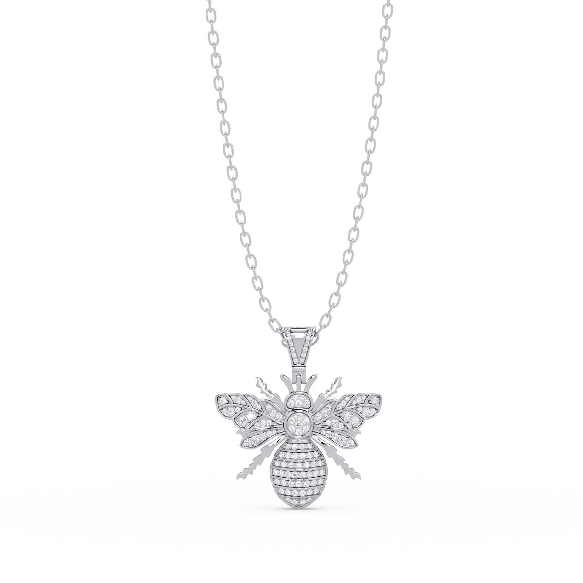 Bee Shape Lab-Grown Diamond Rose Gold Pendant - HIGHCARAT DIAMONDS
