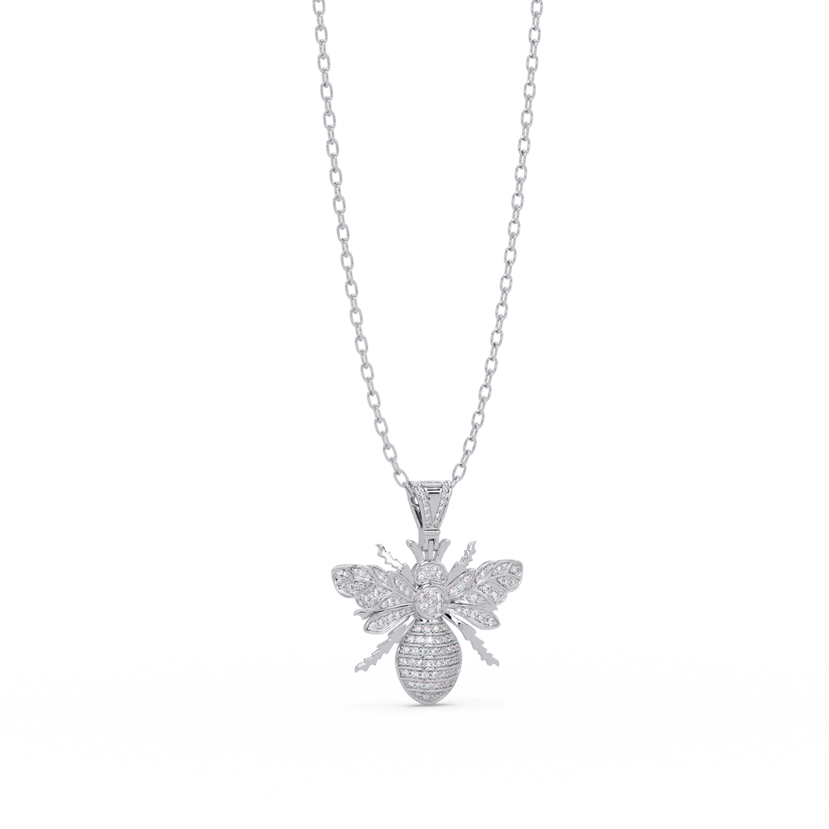 Bee Shape Lab-Grown Diamond Rose Gold Pendant - HIGHCARAT DIAMONDS