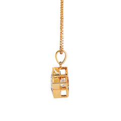 Bezel Set Clover Lily Cut Diamond Pendant With Chain