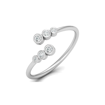 Bezel Set Open Cuff Round Lab Diamond Ring - HIGHCARAT DIAMONDS