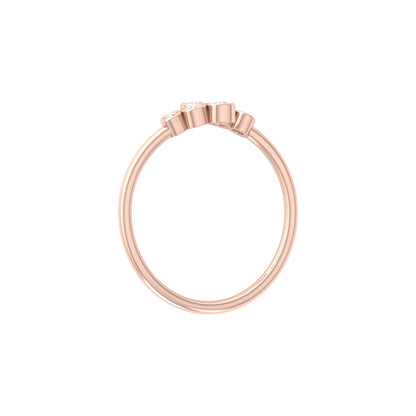 Bezel Set Open Cuff Round Lab Diamond Ring - HIGHCARAT DIAMONDS