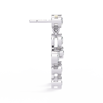 Bezel Set Round Cut Lab Grown Diamond Art Deco Push Back Wedding Drop Earring For Special Occasion - HIGHCARAT DIAMONDS